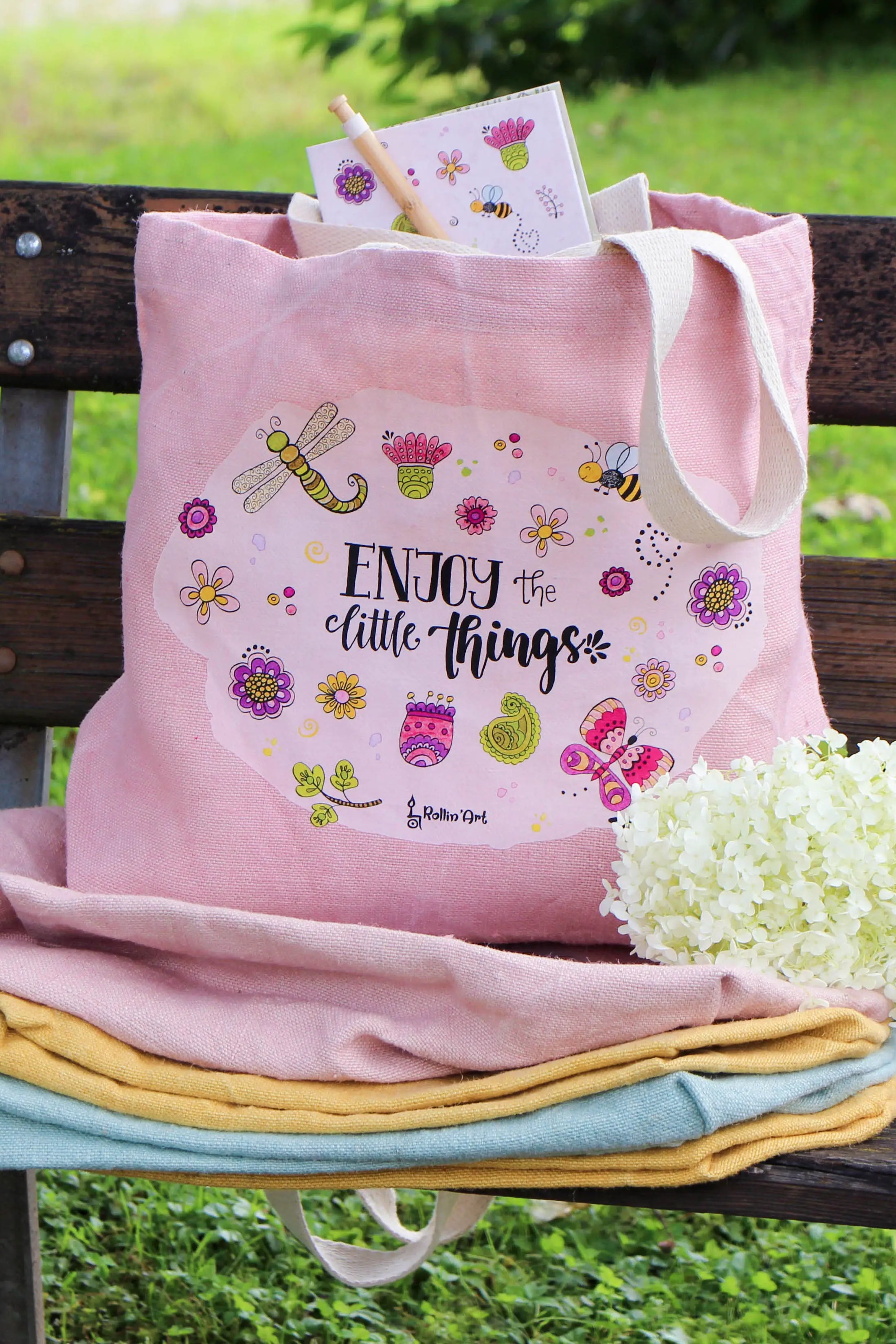 Jute Beach Bag "Enjoy the little things"