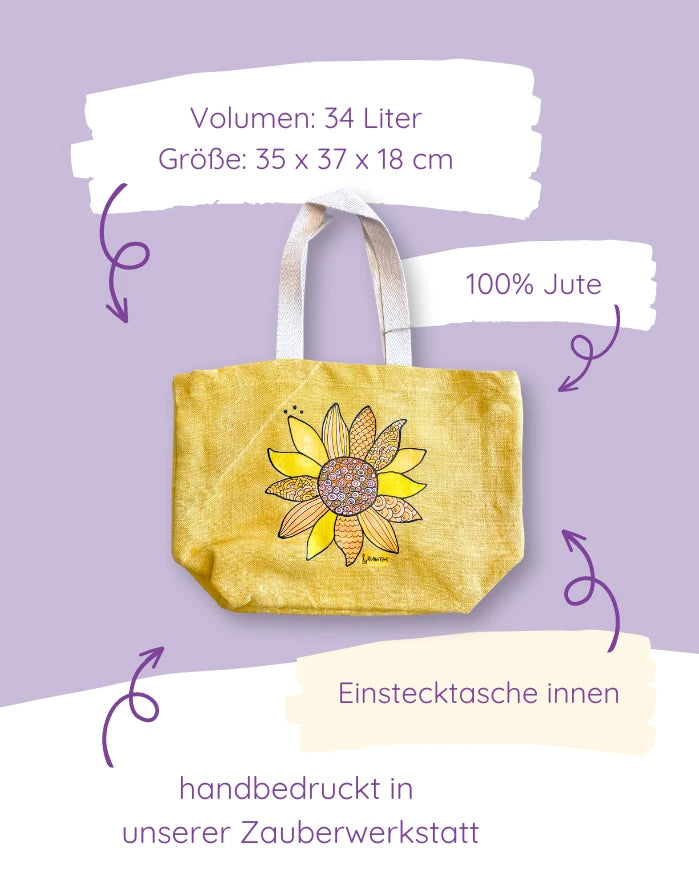 Jute Beach Bag "Sonnenglück"