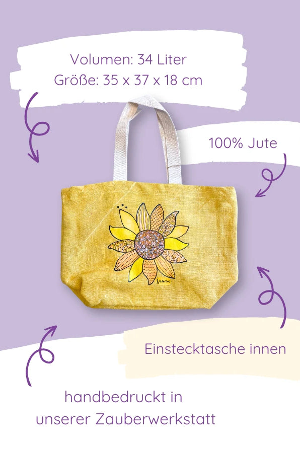 Jute Beach Bag "Sonnenglück"