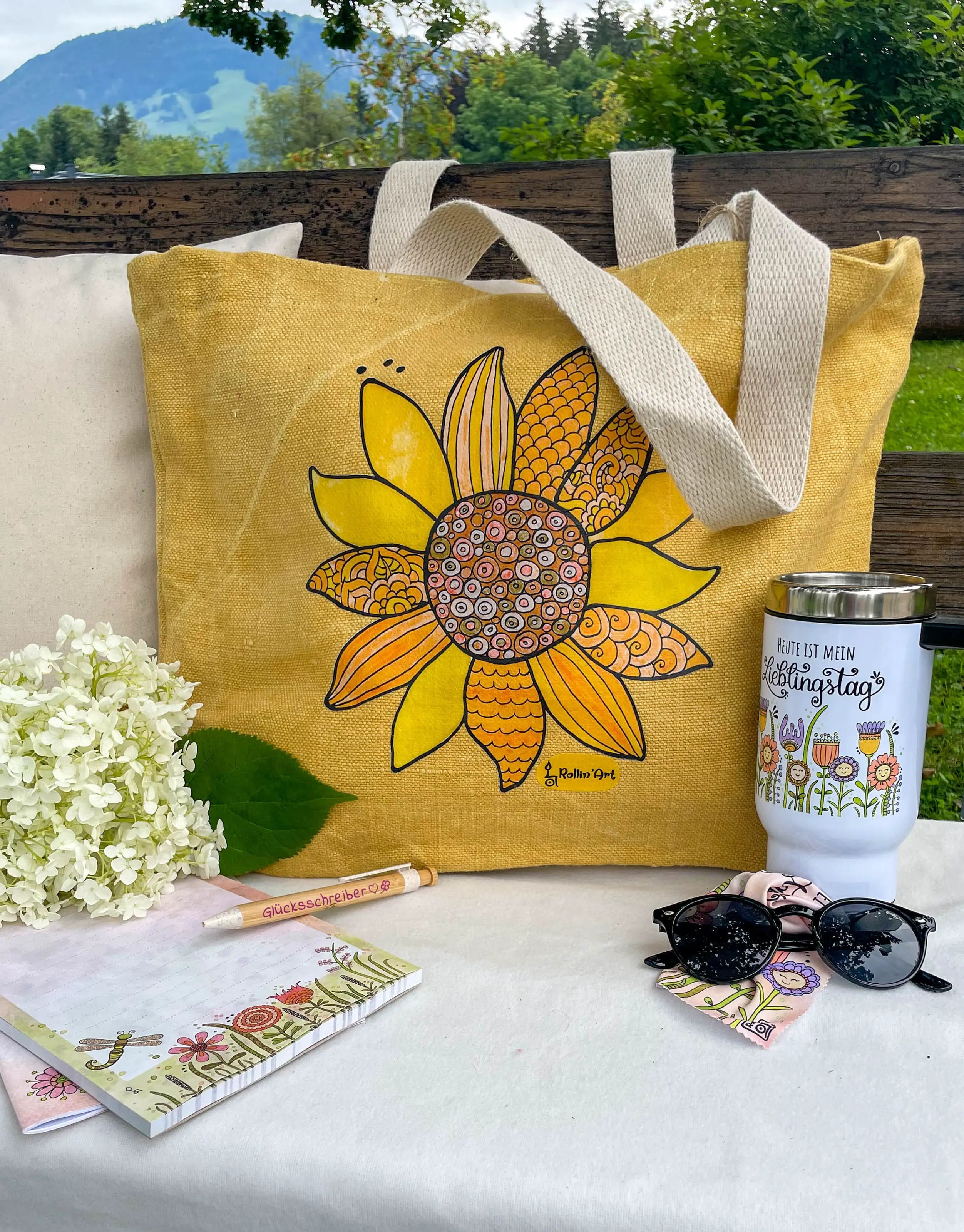 Jute Beach Bag "Sonnenglück"