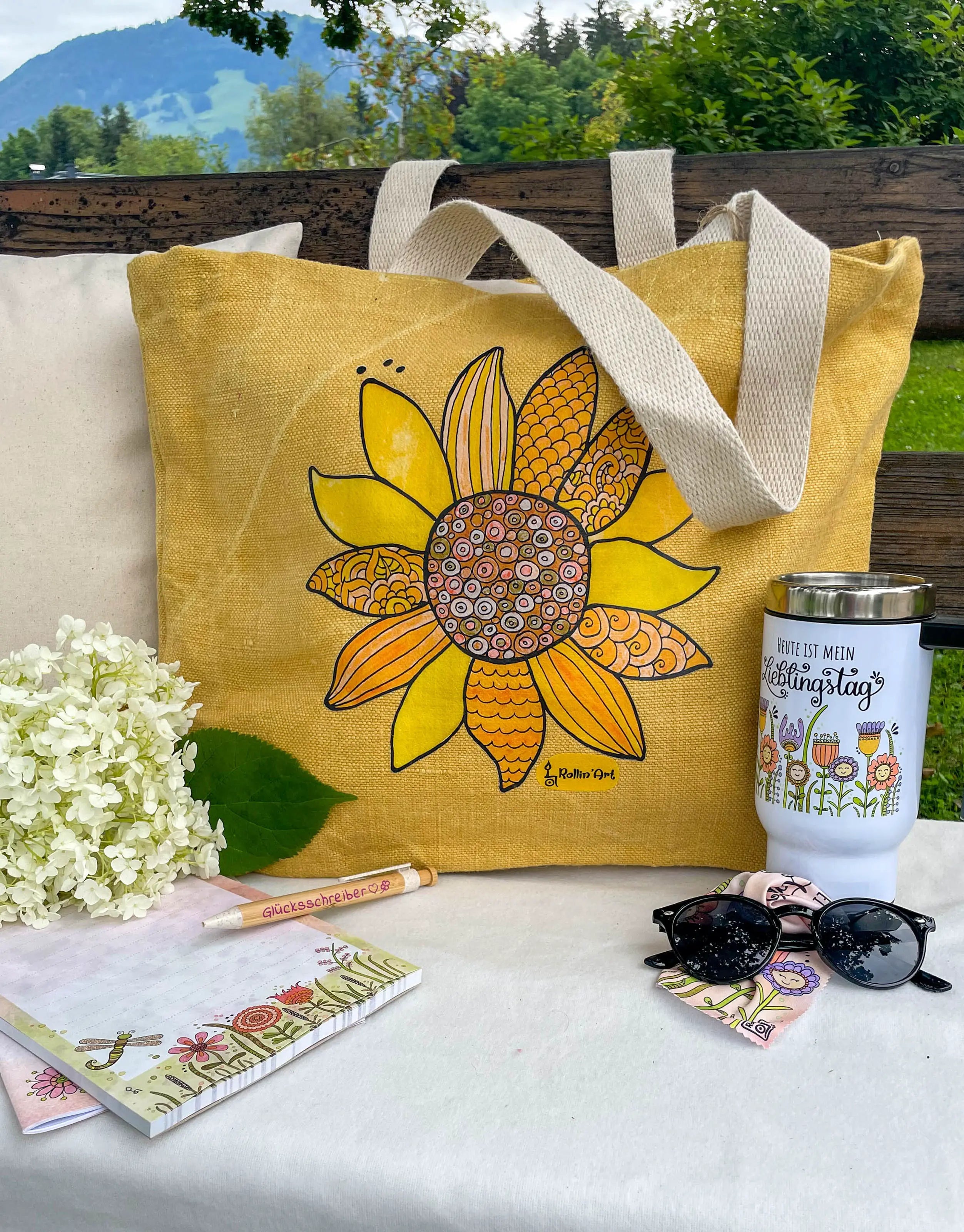 Jute Beach Bag "Sonnenglück"