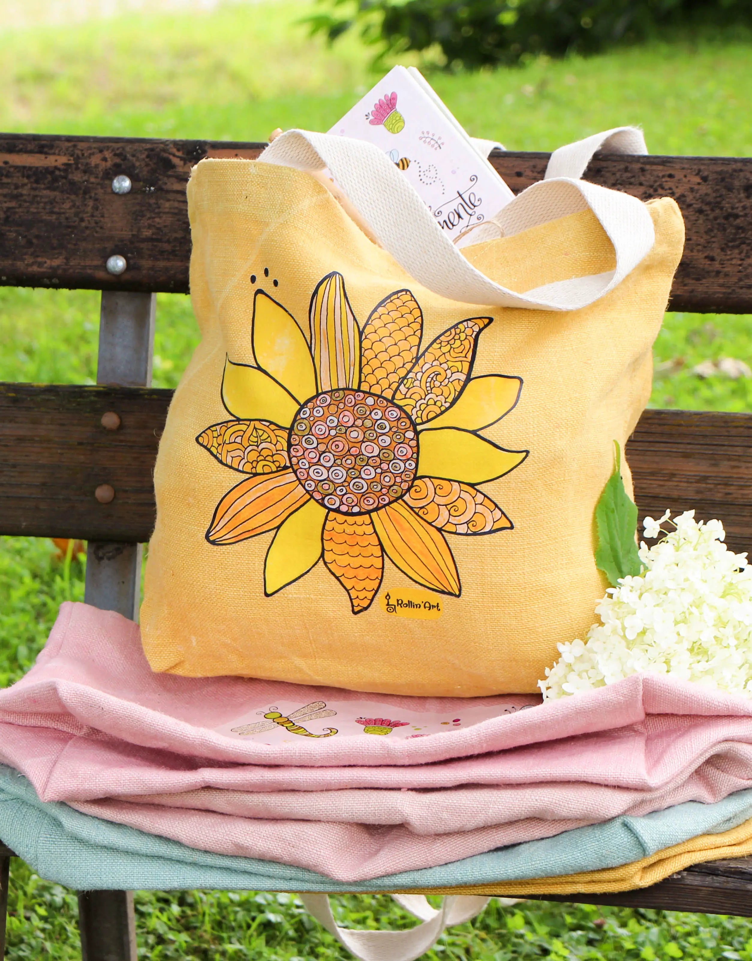 Jute Beach Bag "Sonnenglück"