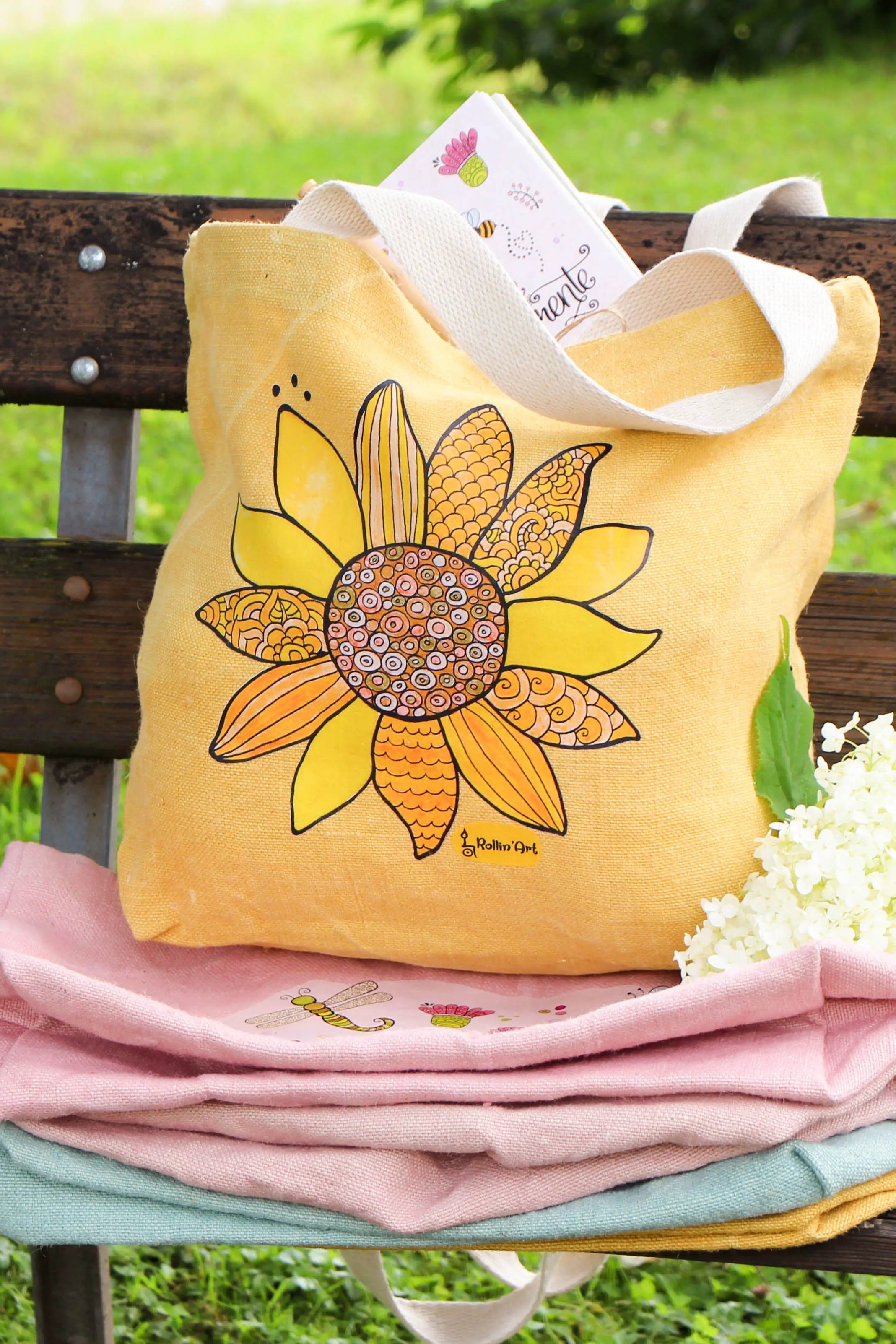 Jute Beach Bag "Sonnenglück"