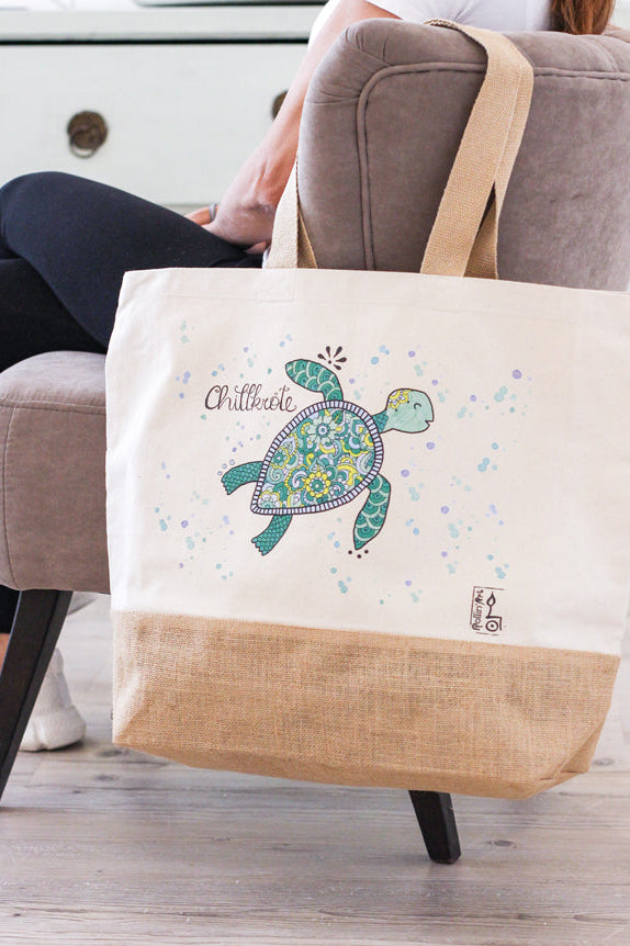 Jutetasche "Chillkröte"