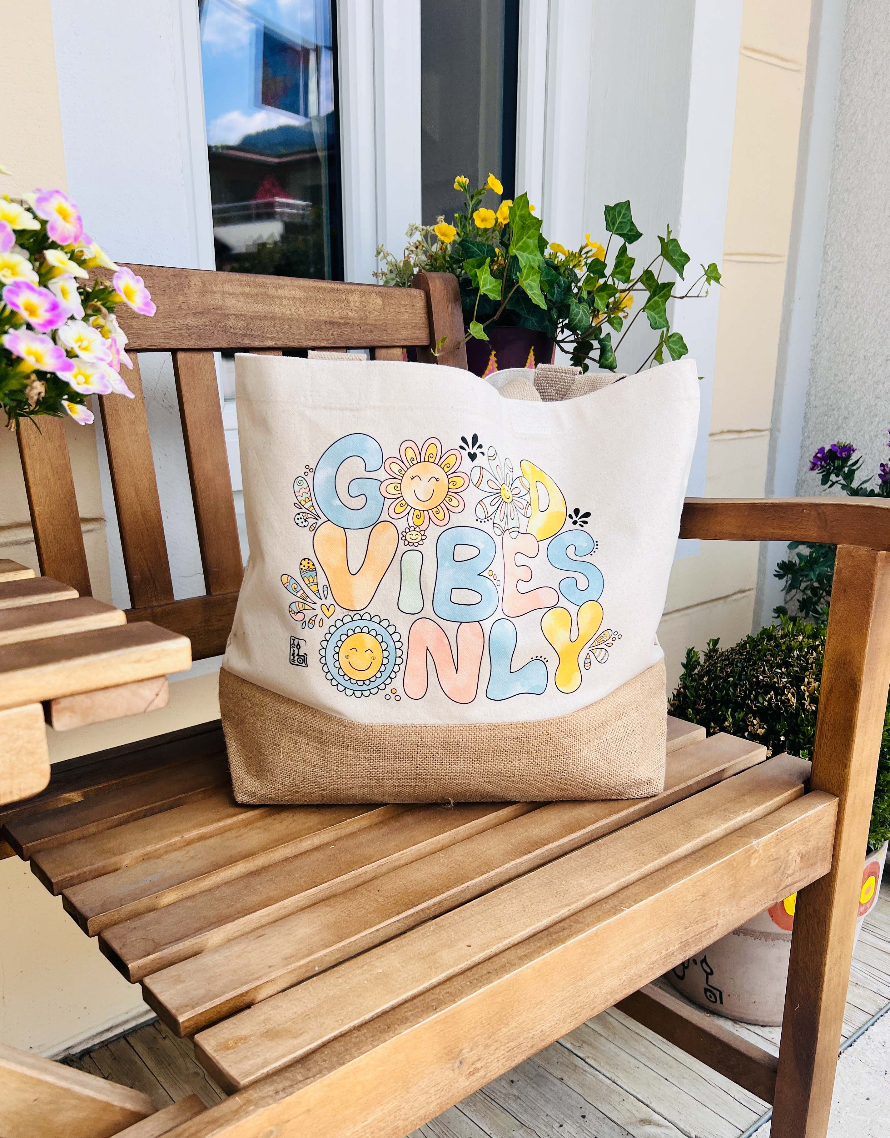 Jutetasche "Good Vibes Only"