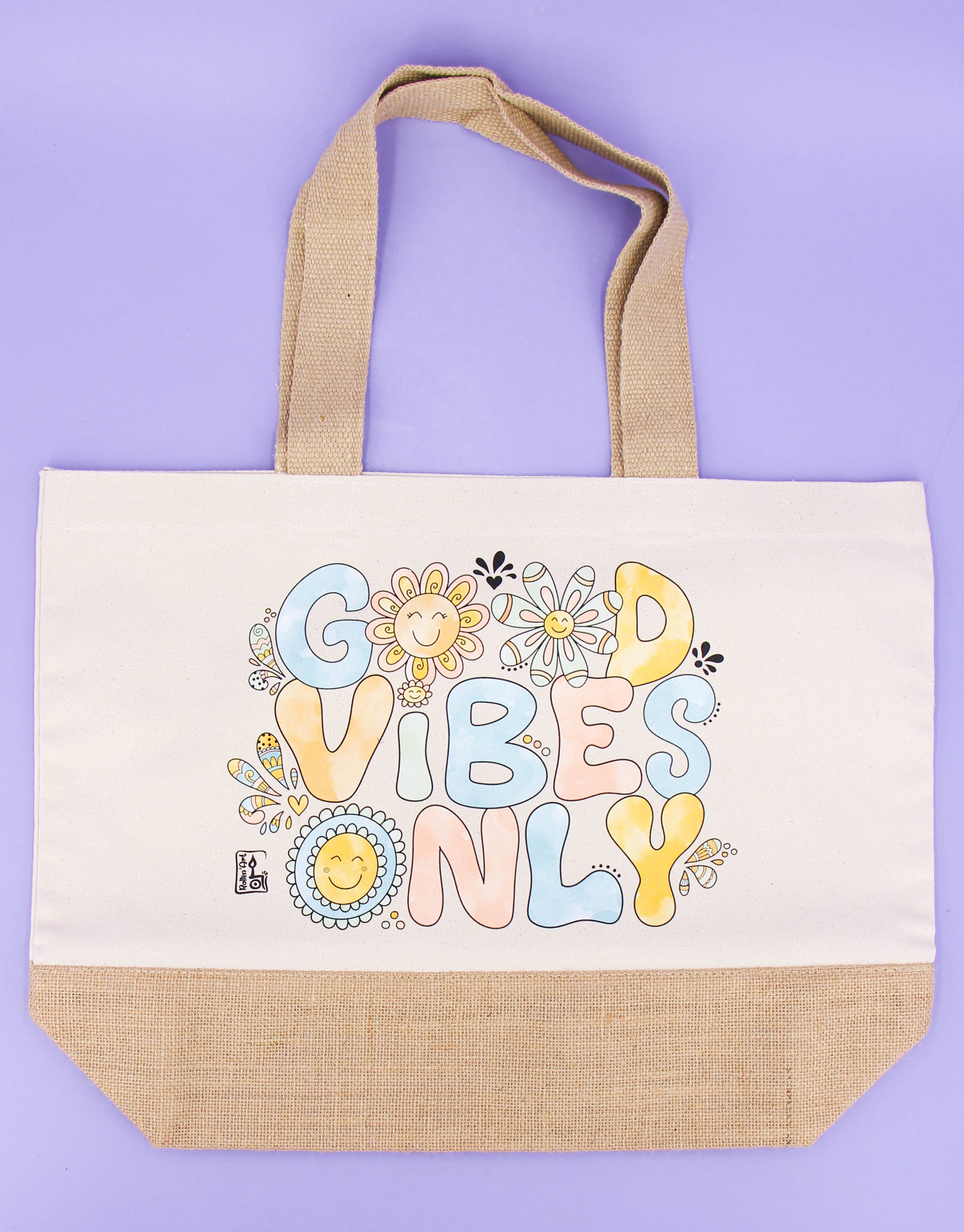 Jutetasche "Good Vibes Only"