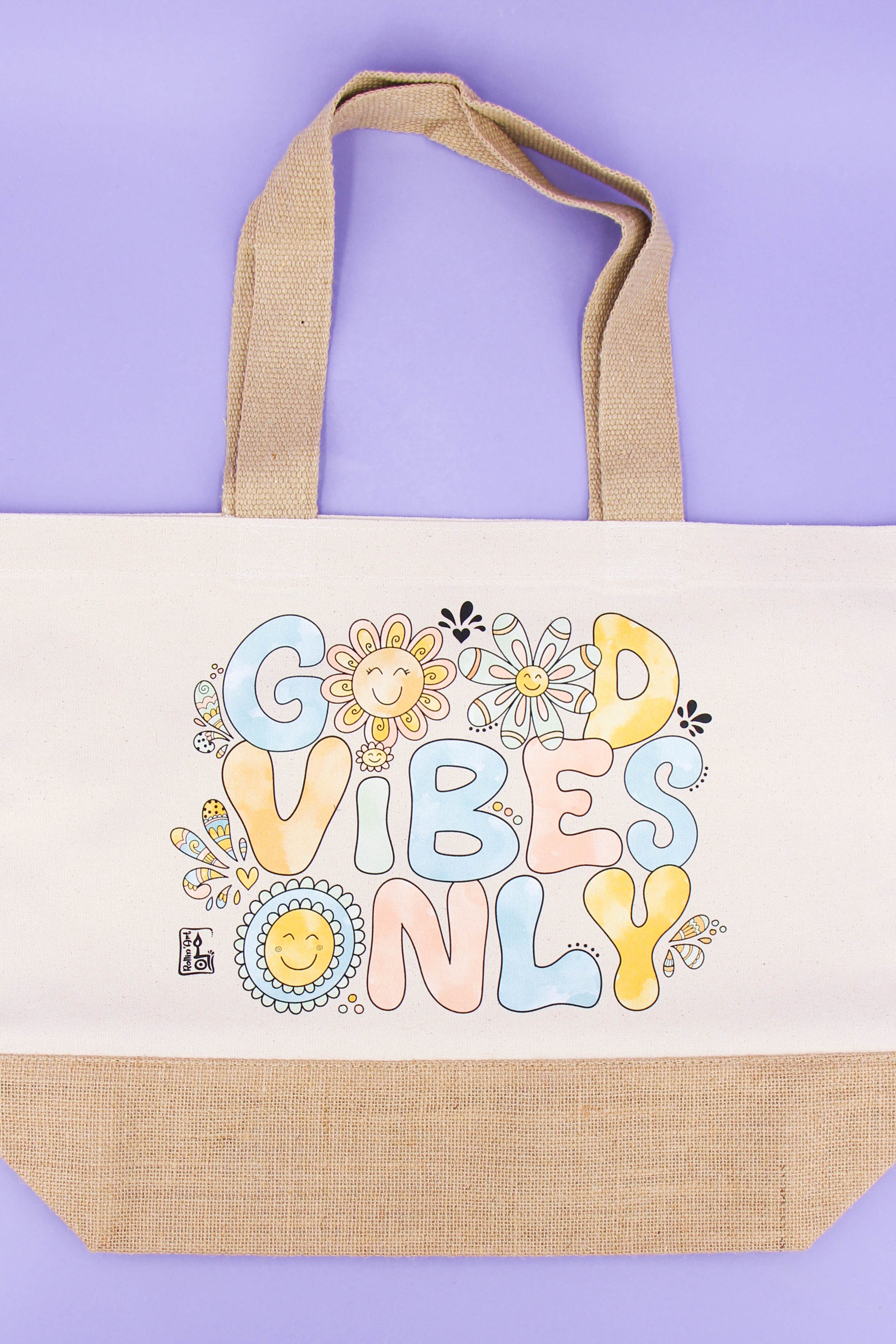 Jutetasche "Good Vibes Only"
