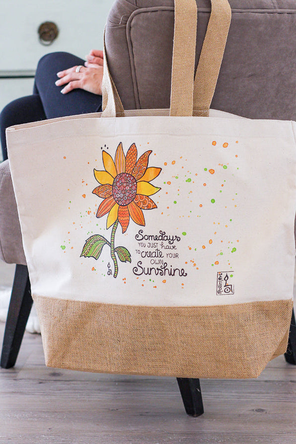 Jutetasche "Sonnenblume"