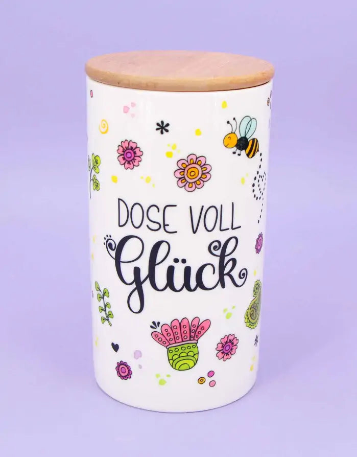 Keramikdose L "Dose voll Glück"