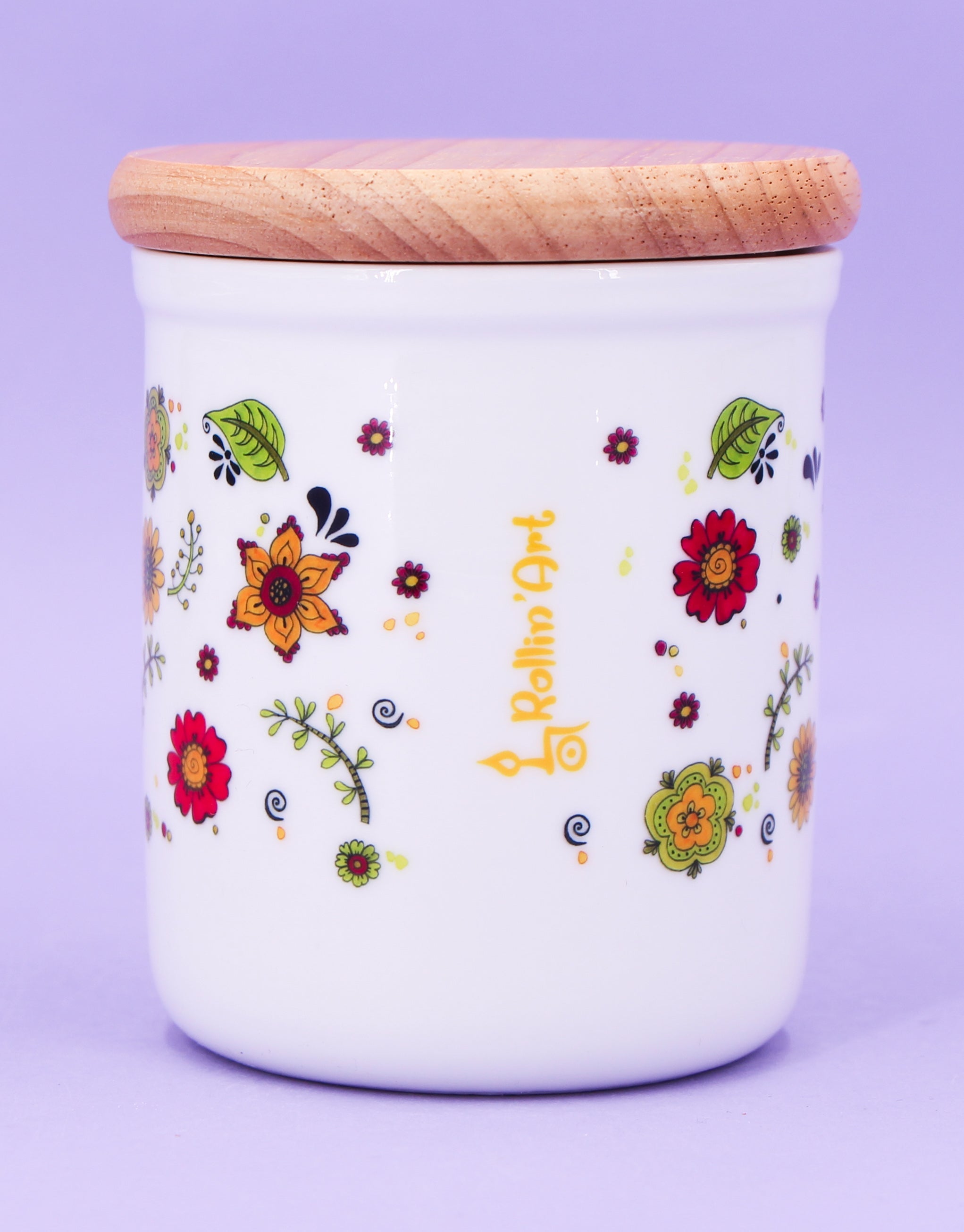 Keramikdose klein mit Holzdeckel "Die kleinen Dinge"