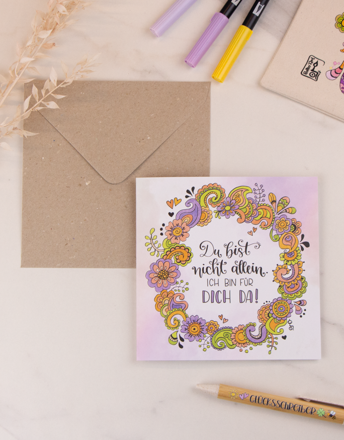 Klappkarte "Du bist nicht allein"