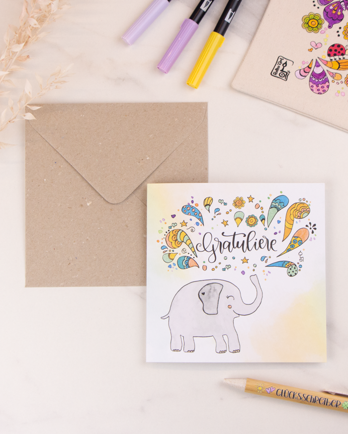 Klappkarte "Gratuliere"