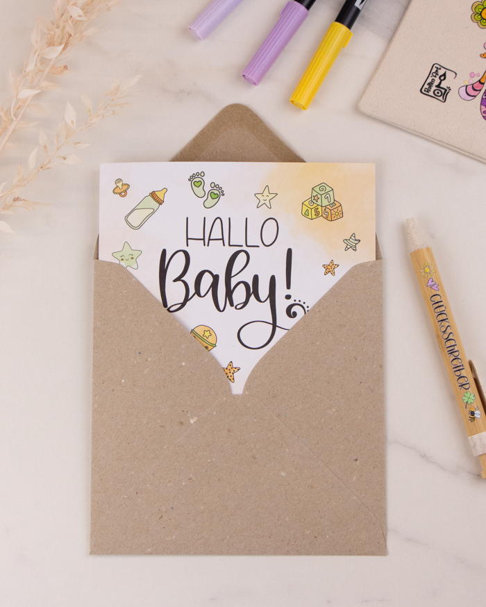 Klappkarte "Hallo Baby"