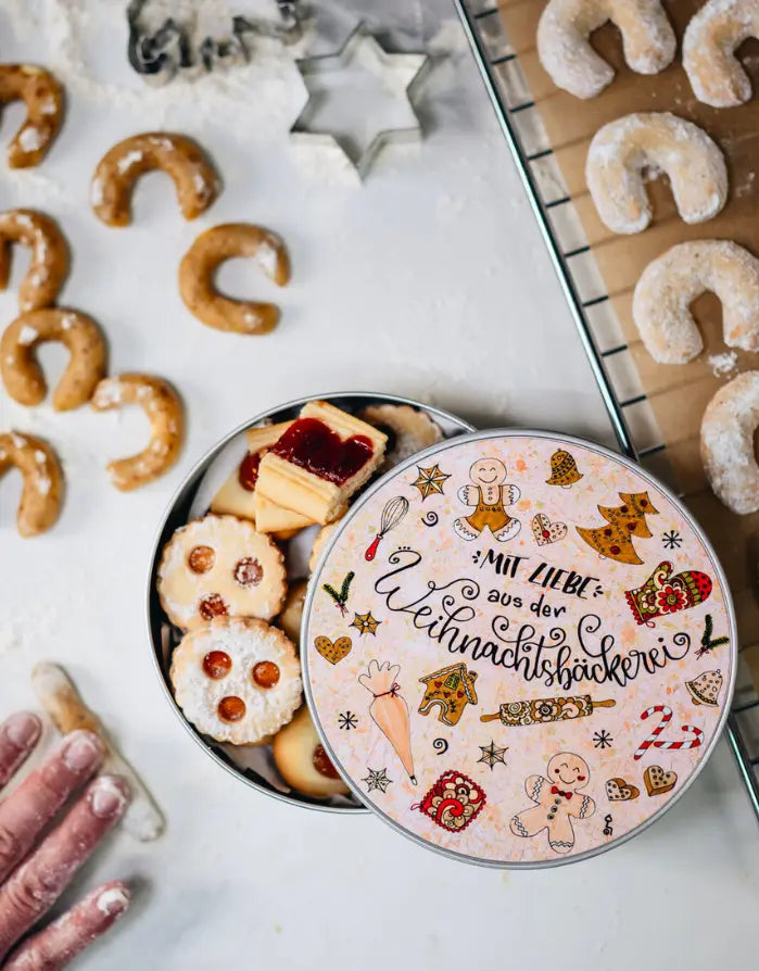 Metalldose rund "Weihnachtsbäckerei"