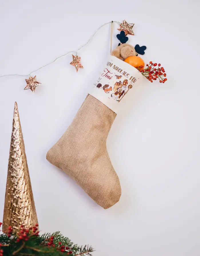 Nikolausstiefel "Nikolaus und seine Freunde" mit Wunschname