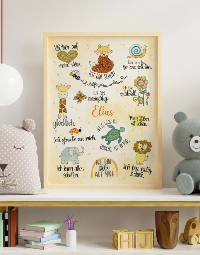 Poster "Affirmationen" mit Wunschname