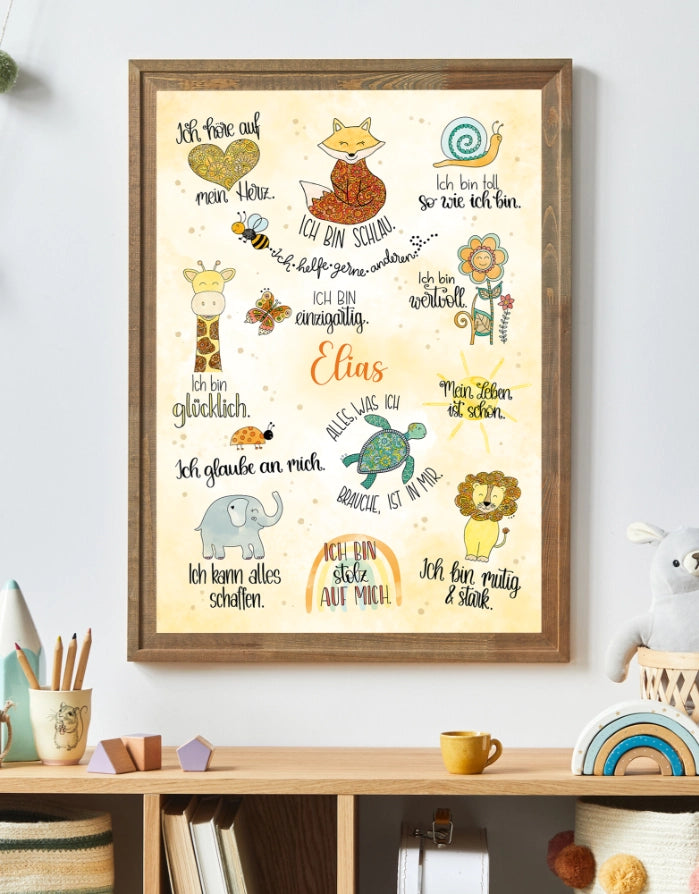 Poster "Affirmationen" mit Wunschname