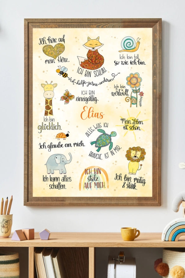 Poster "Affirmationen" mit Wunschname