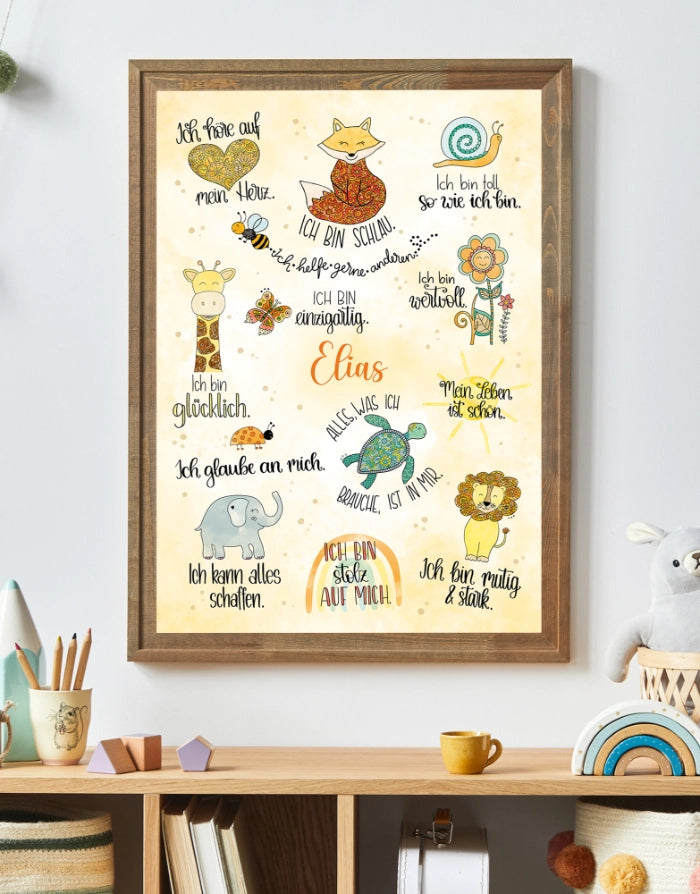 Poster "Affirmationen" mit Wunschname