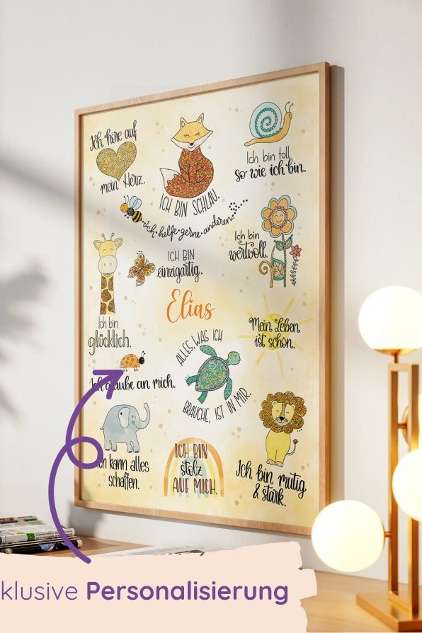 Poster "Affirmationen" mit Wunschname
