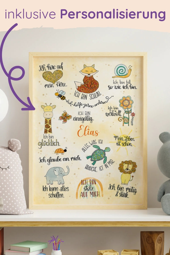 Poster "Affirmationen" mit Wunschname