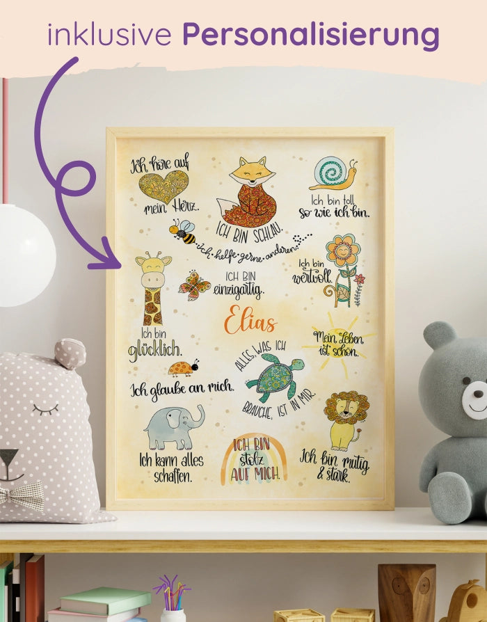 Poster "Affirmationen" mit Wunschname