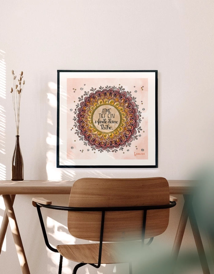 Poster „Atme tief ein & finde deine Ruhe“