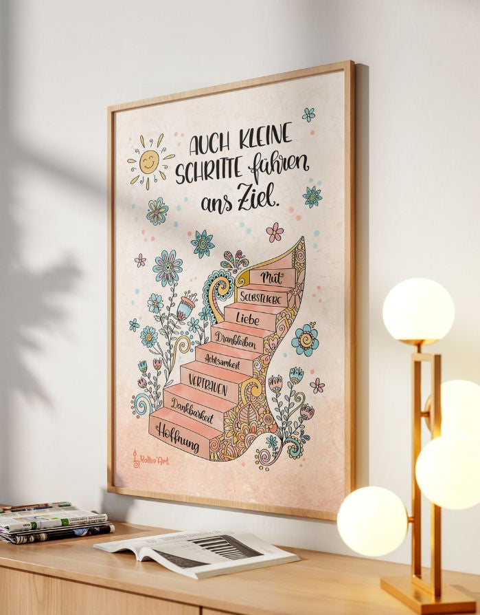 Poster „Auch kleine Schritte führen ans Ziel“