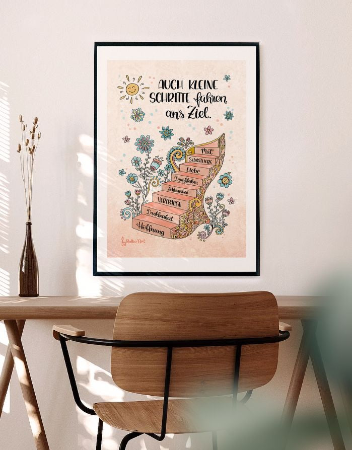 Poster „Auch kleine Schritte führen ans Ziel“