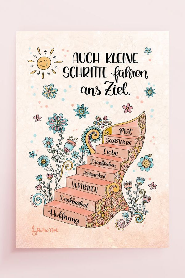 Poster „Auch kleine Schritte führen ans Ziel“