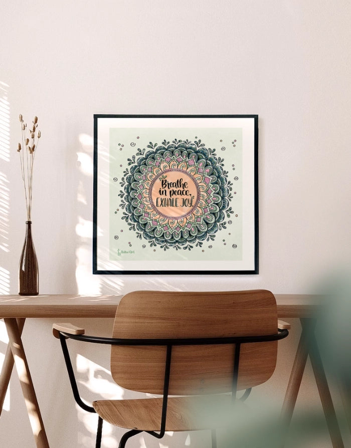 Poster „Breathe in peace – Exhale joy“
