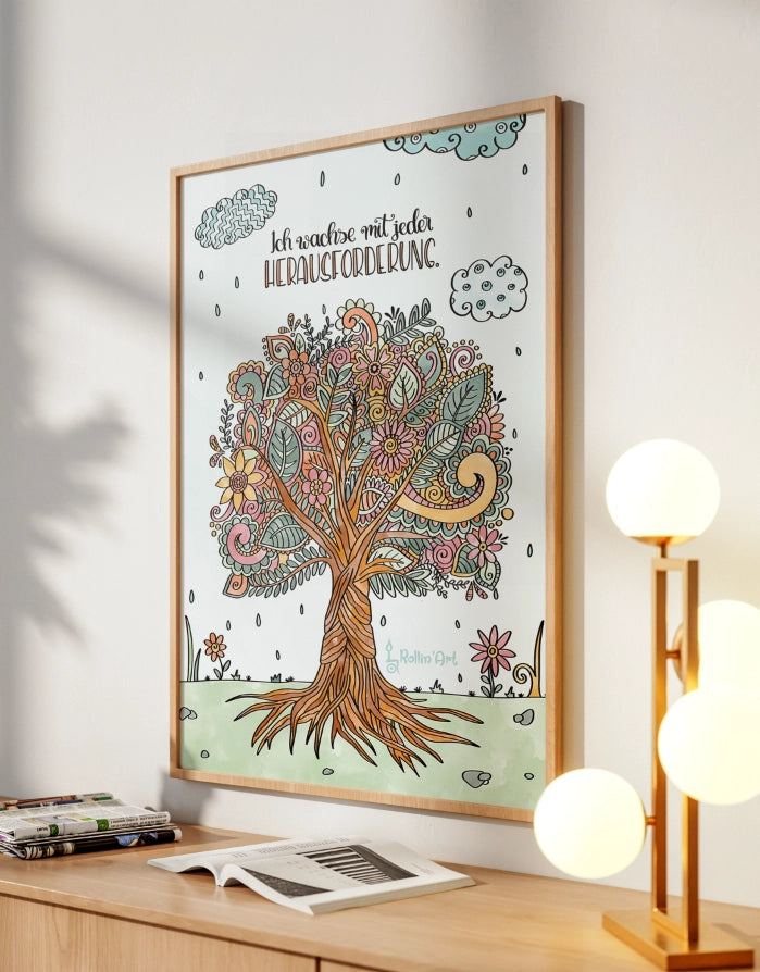 Poster „Ich wachse mit jeder Herausforderung“