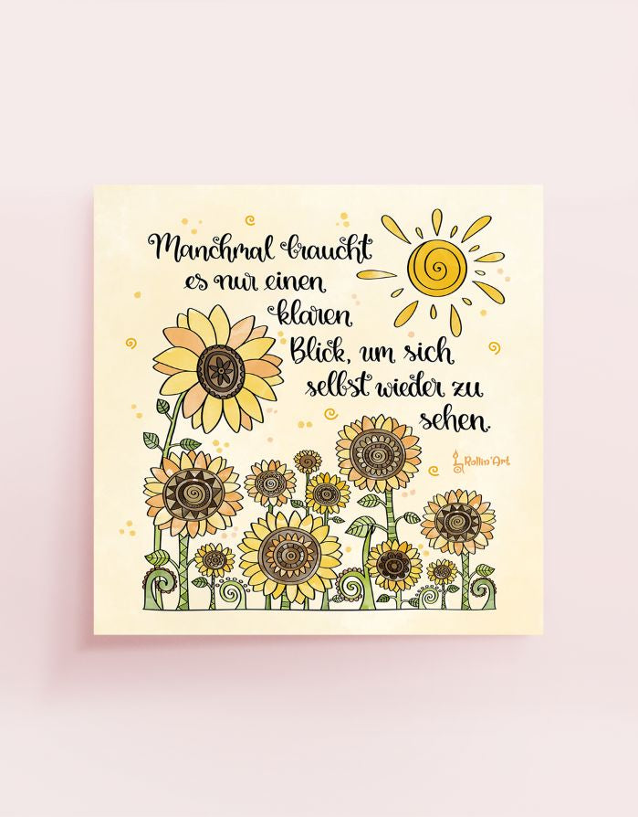 Poster „Manchmal braucht es nur einen klaren Blick“