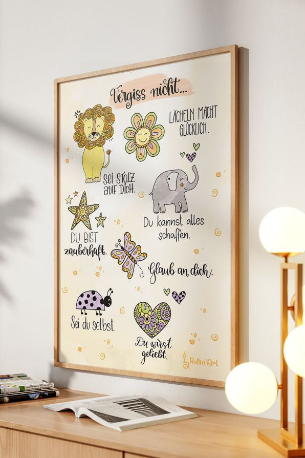 Poster „Vergiss nicht … du bist wunderbar“