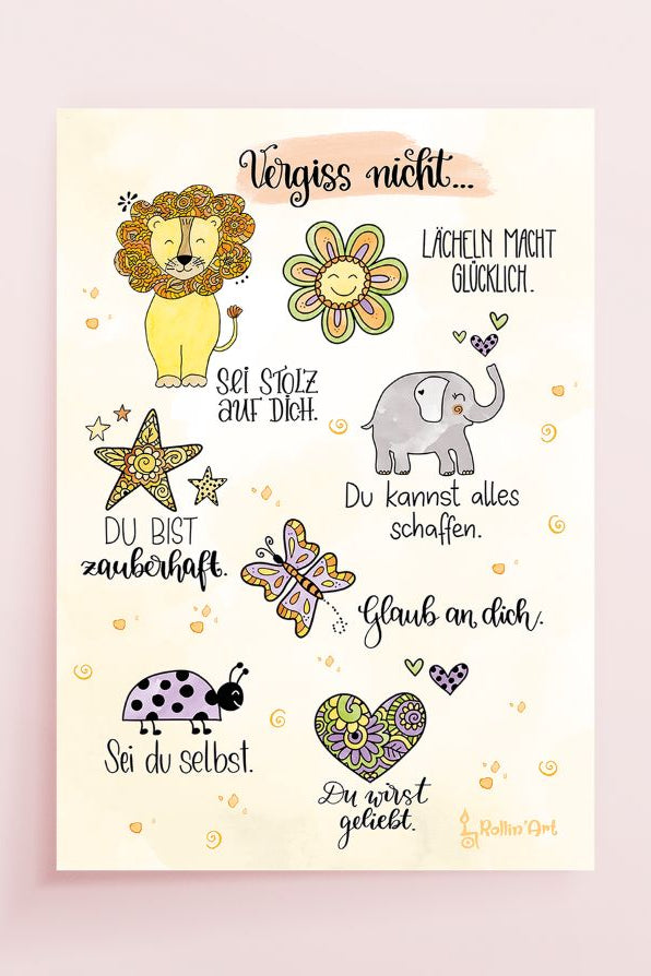 Poster „Vergiss nicht … du bist wunderbar“