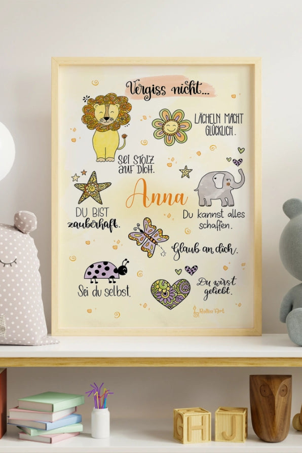 Poster "Vergiss nicht" mit Wunschname