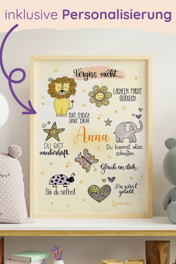 Poster "Vergiss nicht" mit Wunschname