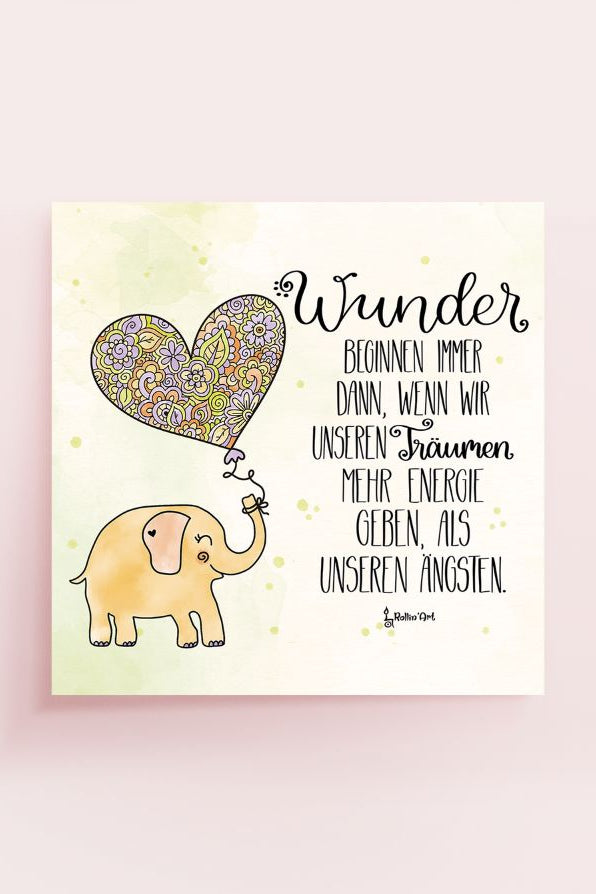 Poster „Wunder beginnen, wenn wir unseren Träumen folgen“