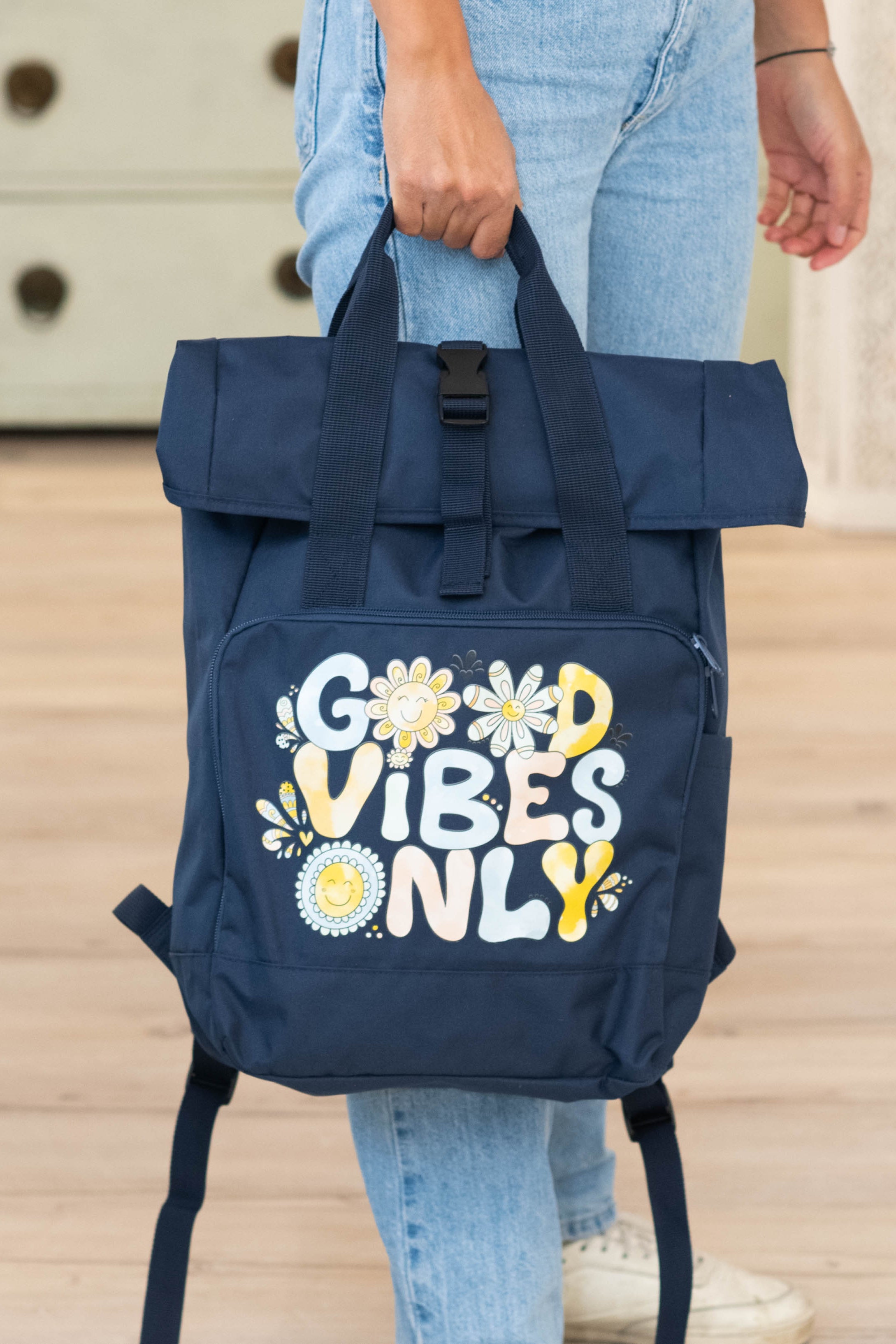 Rucksack groß Navy Dusk "Good vibes only”