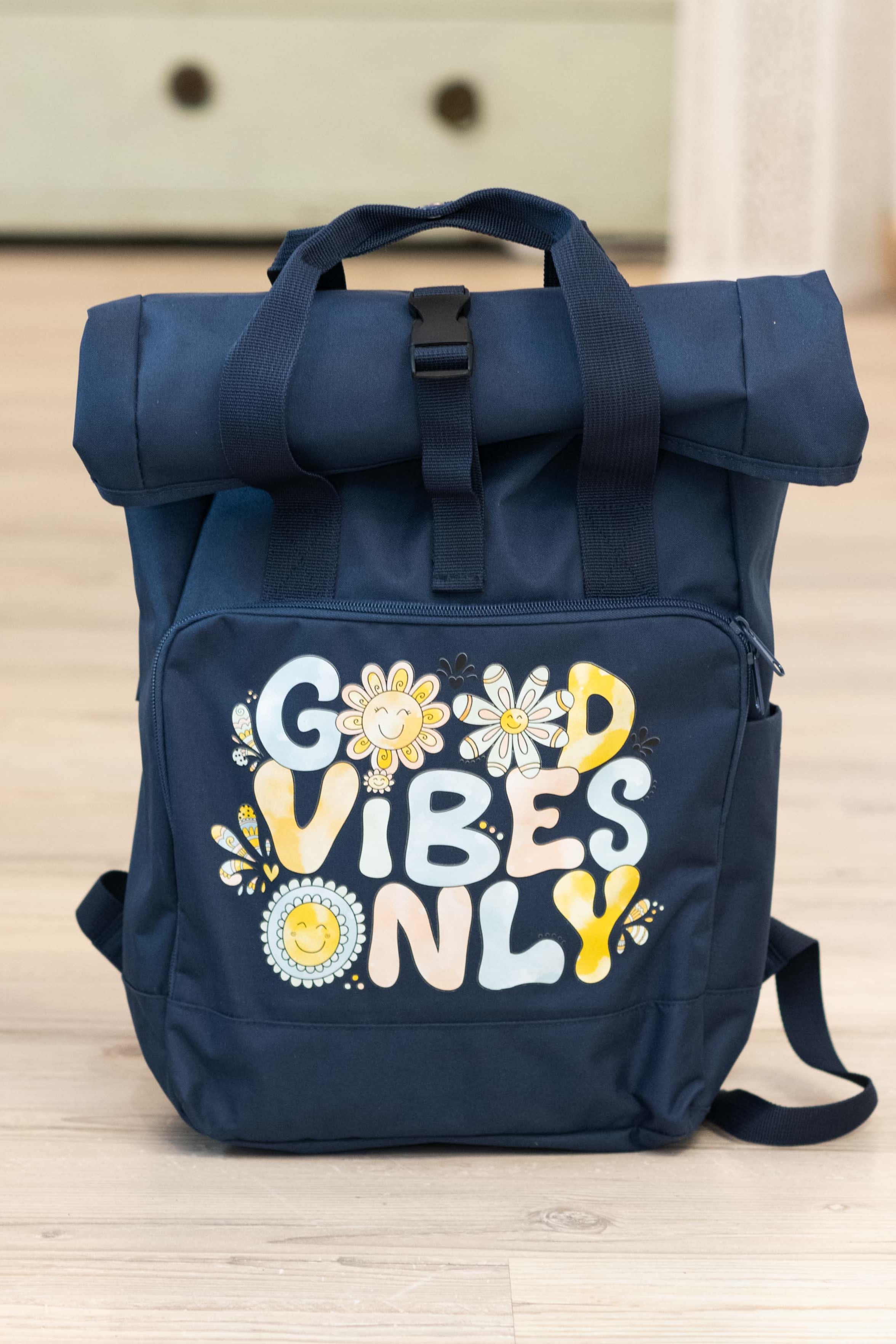 Rucksack groß Navy Dusk "Good vibes only”