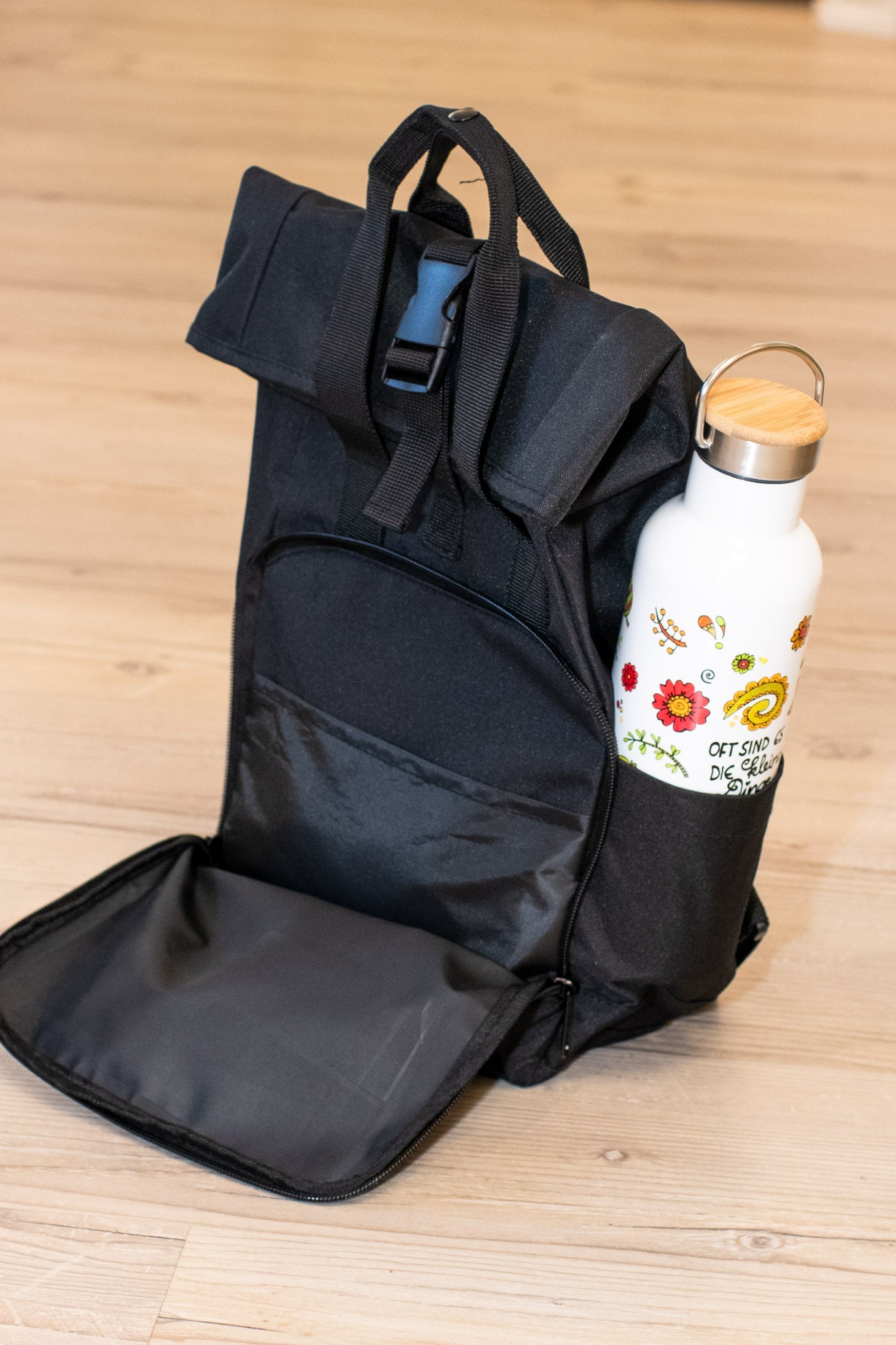 Rucksack klein Black „Enjoy the little things”