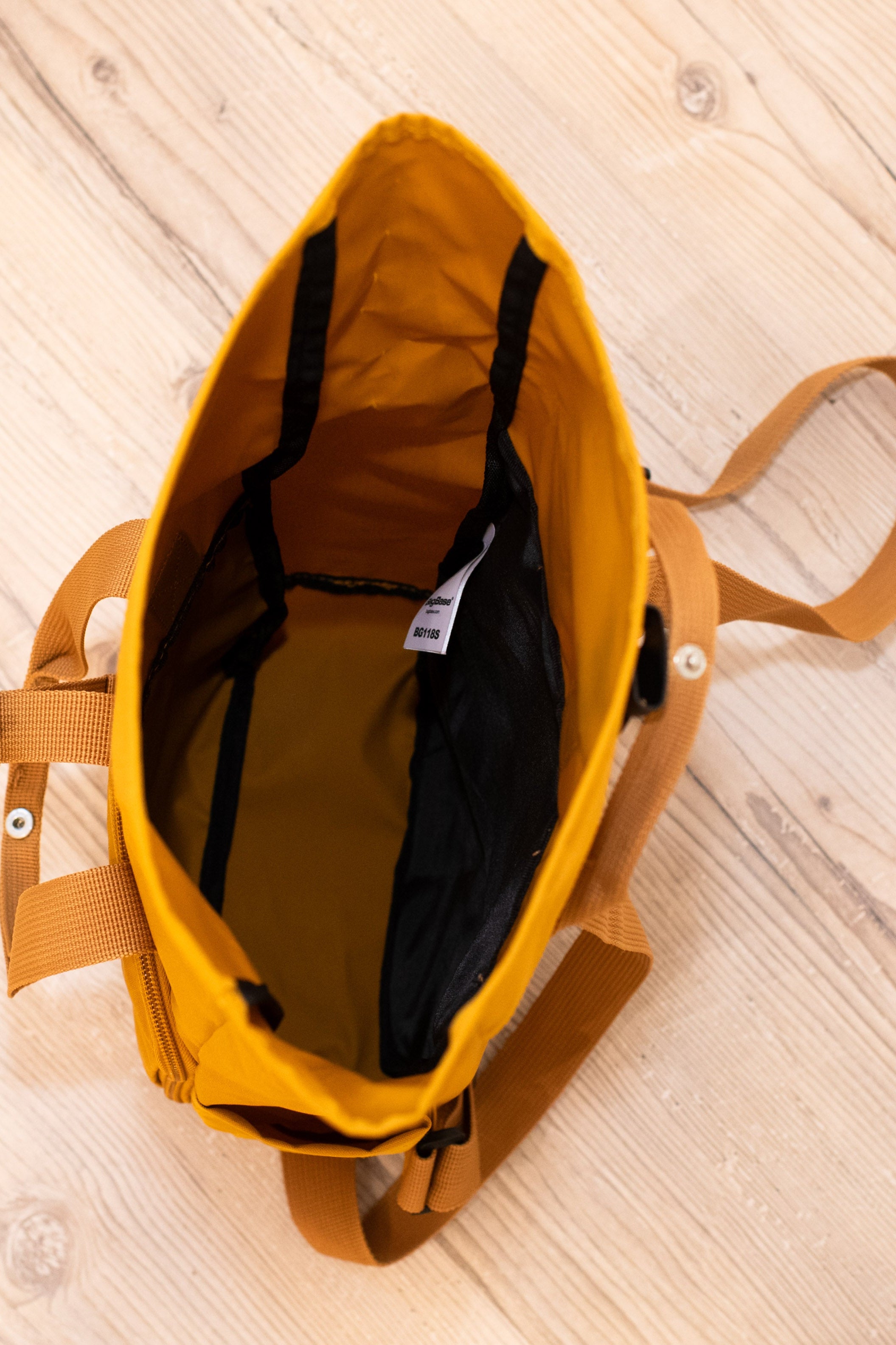 Rucksack klein Mustard „Enjoy the little things”