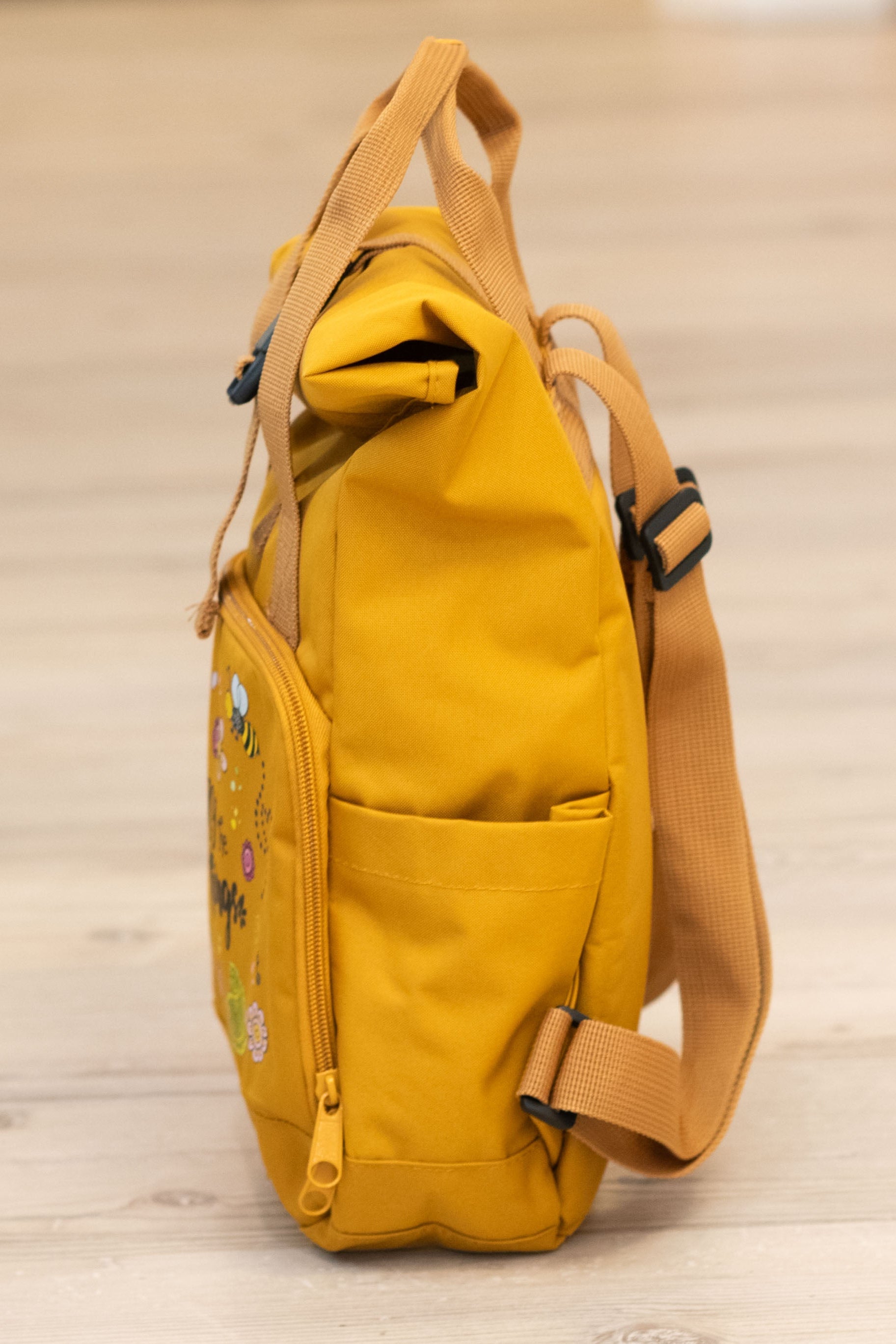 Rucksack klein Mustard „Enjoy the little things”