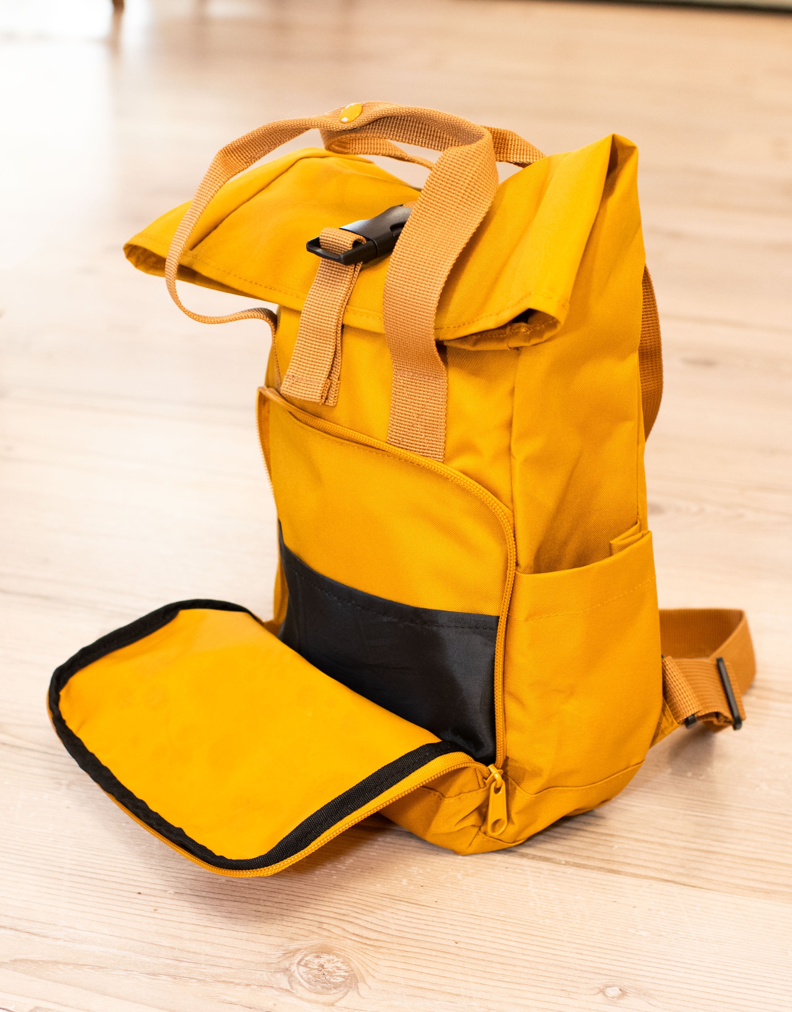 Rucksack klein Mustard „Enjoy the little things”