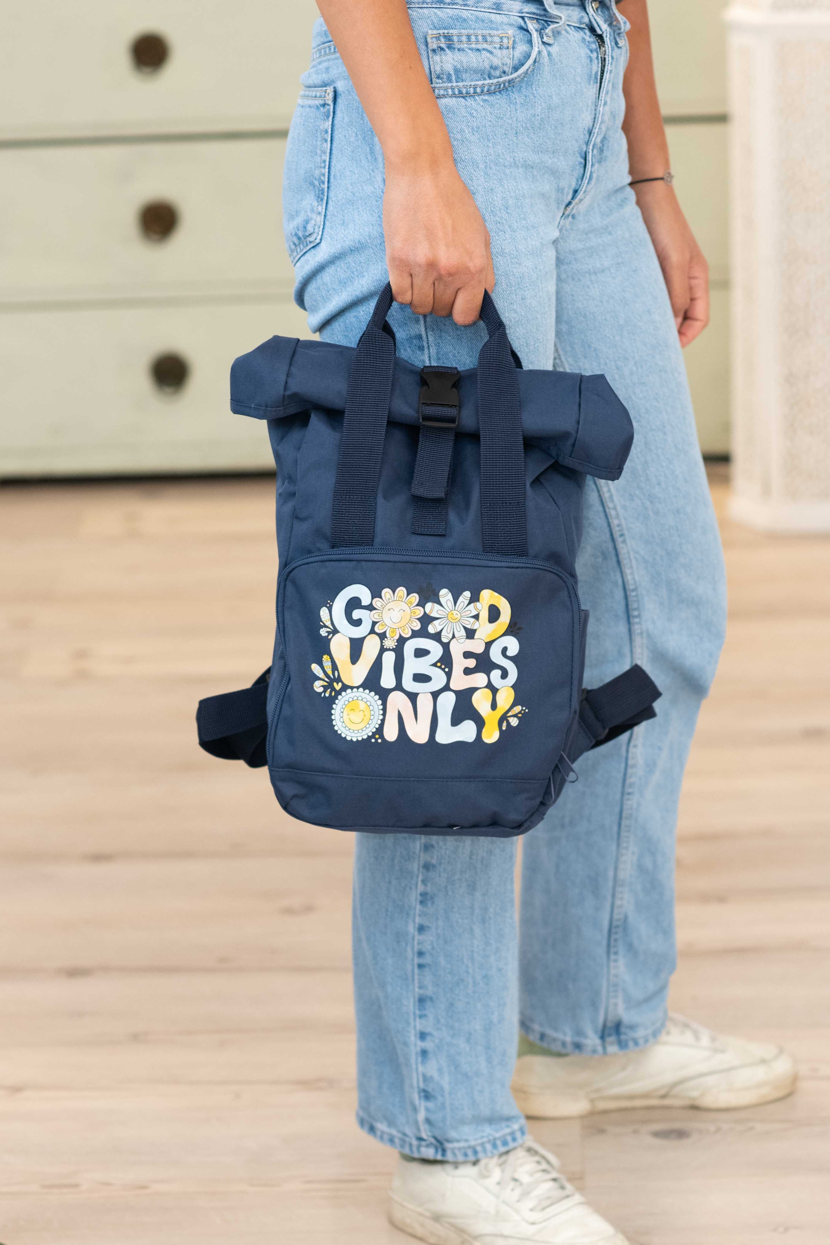 Rucksack klein Navy Dusk "Good vibes only”