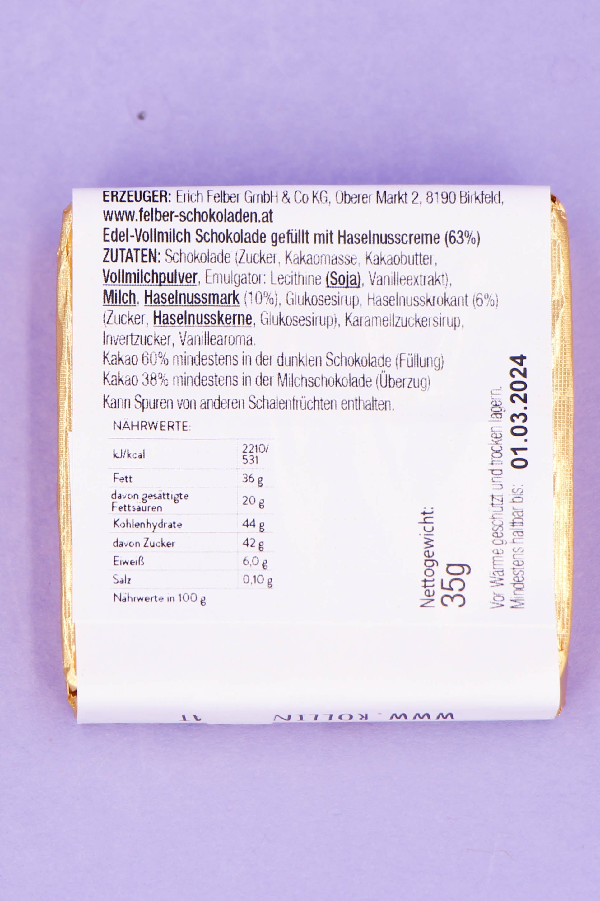 Schokolade "Danke"