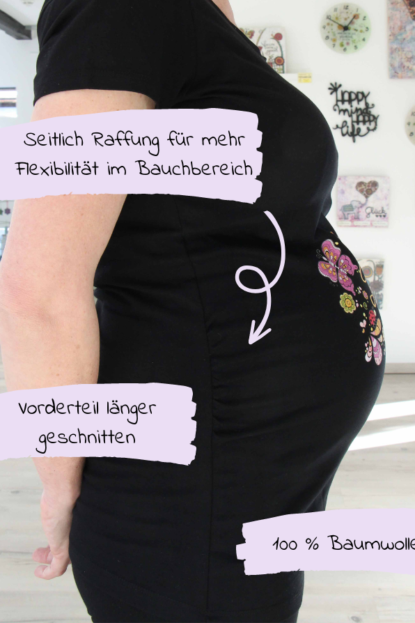 Schwangerschafts T-Shirt schwarz "Liebe im Bauch"