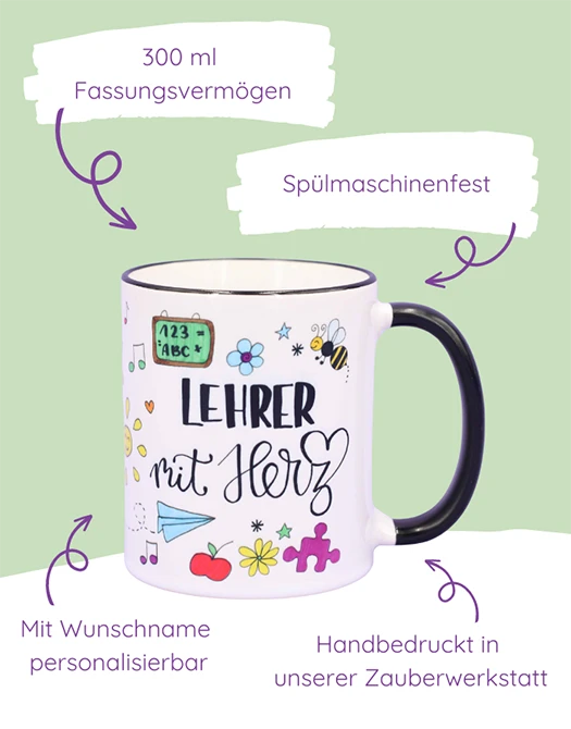 Tasse "Lehrer mit Herz"