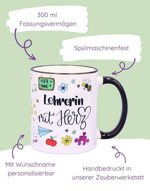 Tasse "Lehrerin mit Herz"