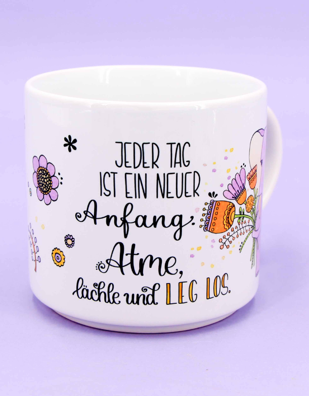 Tasse stapelbar "Neuer Anfang"